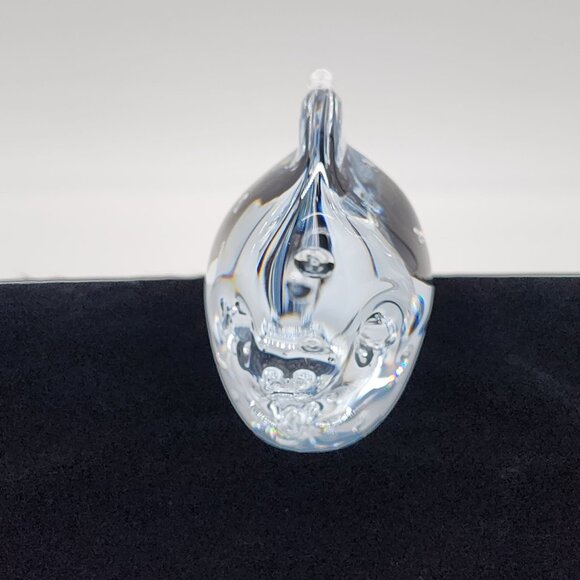 Signed Marcolin Art Glass Paperweight Crystal Fish Figure Bubbles 4.75" Tall - Picture 2 of 9